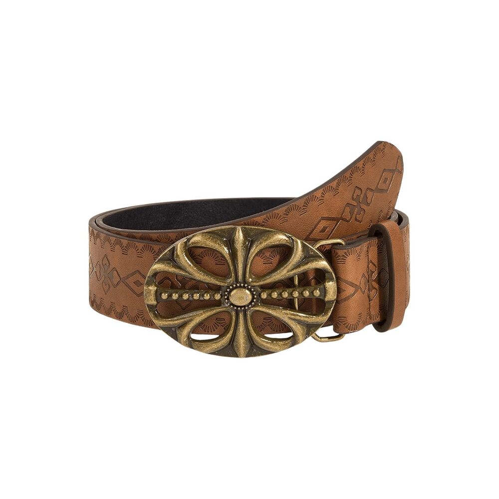 7457 Women's Retro Vintage Metal Buckle Belt Faux Leather Western Cowgirl